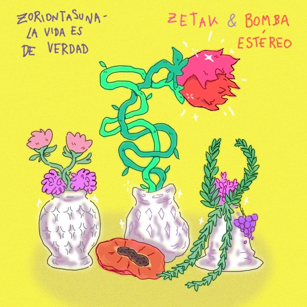 Portada de Zoriontasuna (La vida es de verdad), nueva candion de Zetak y Bomba Estéreo. 