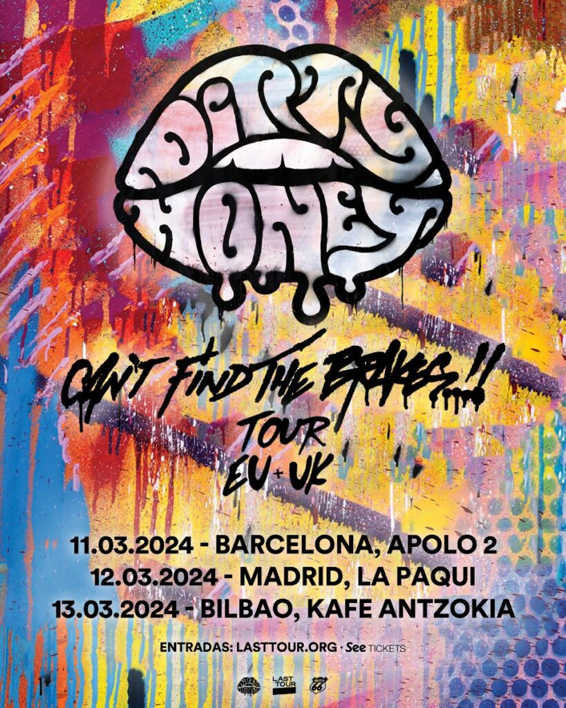 Póster de la gira de Dirty Honey en Barcelona, Madrid y Bilbao
